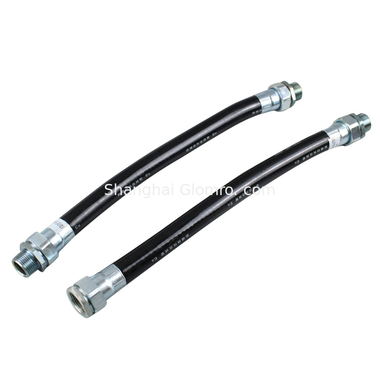 ATEX Flexible Conduit Explosion-Proof Flexible Rubber Hose Threaded Metal Connection  Custom Cutting Service
